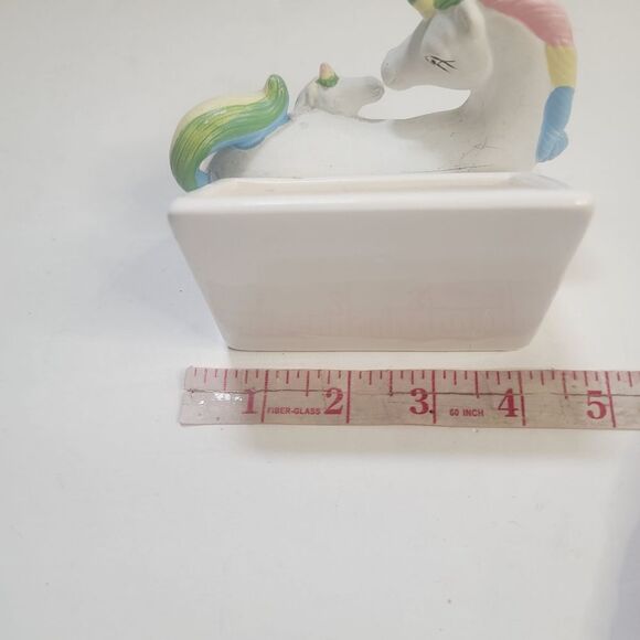 Vintage JSNY Unicorn Mom & Baby Pastel Kawaii Card Holder Desk Office - Picture 7 of 14